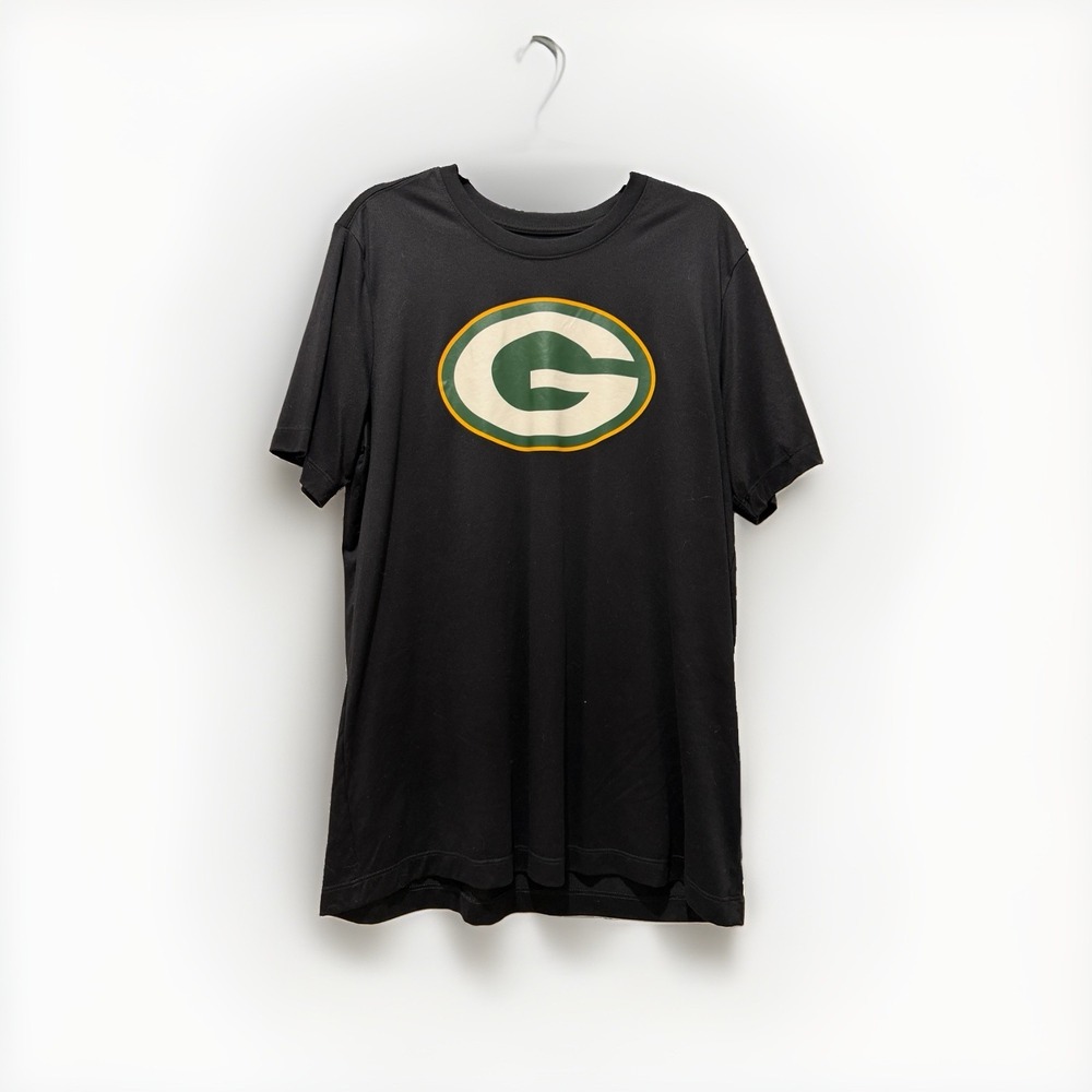 Men's NFL Team Apparel Green Bay Packers Team Green Logo Tshirt Size L